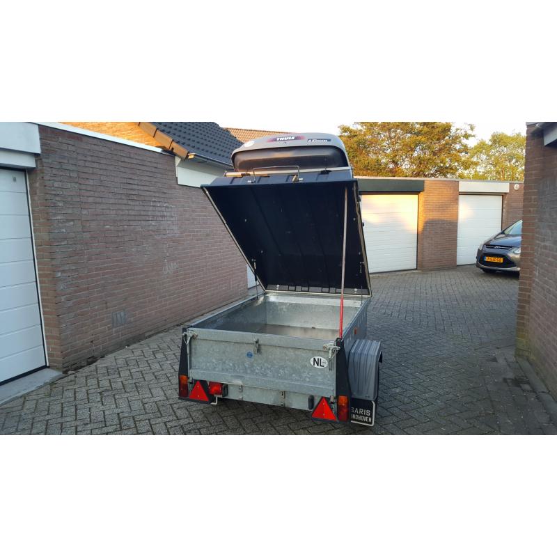 saris bagagewagen grande campioni met dakkoffer thule