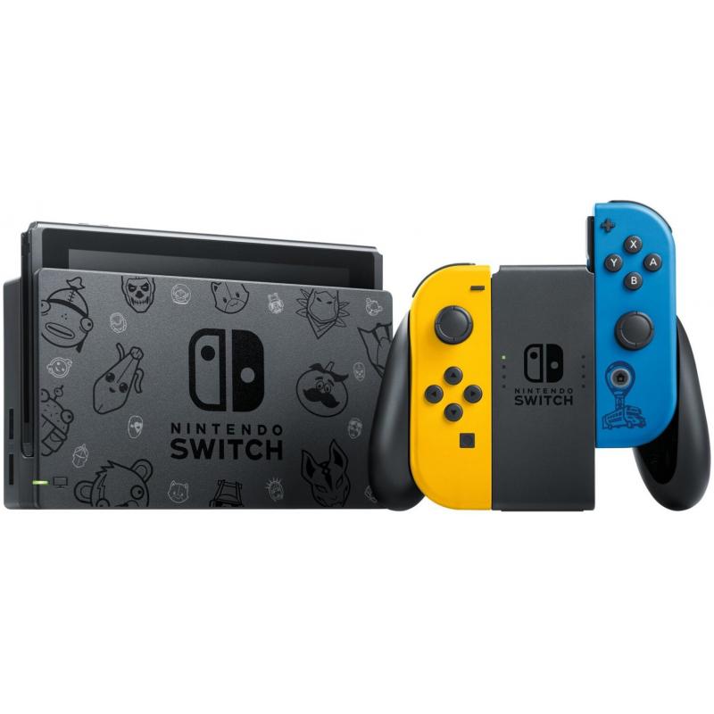 Nintendo Switch 32 GB [Fortnite speciale editie incl. controller geel blauw, zonder software] zwart