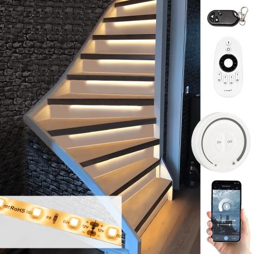 Trapverlichting led strip warm wit complete set 50 cm