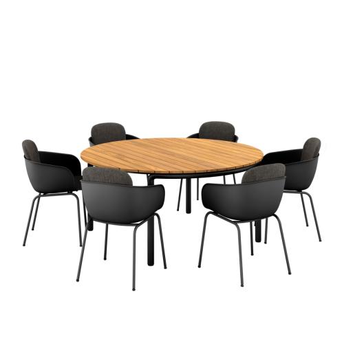 Patio Dining Table Ø160 + Patio Chair no. One S2