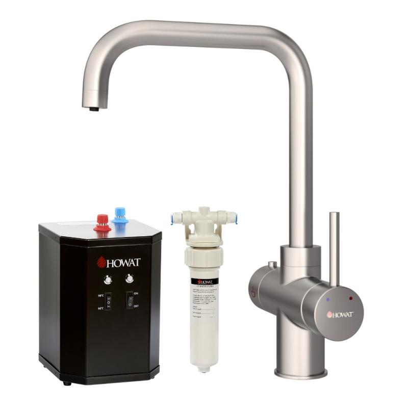 3-in-1 kokend water kraan set RVS