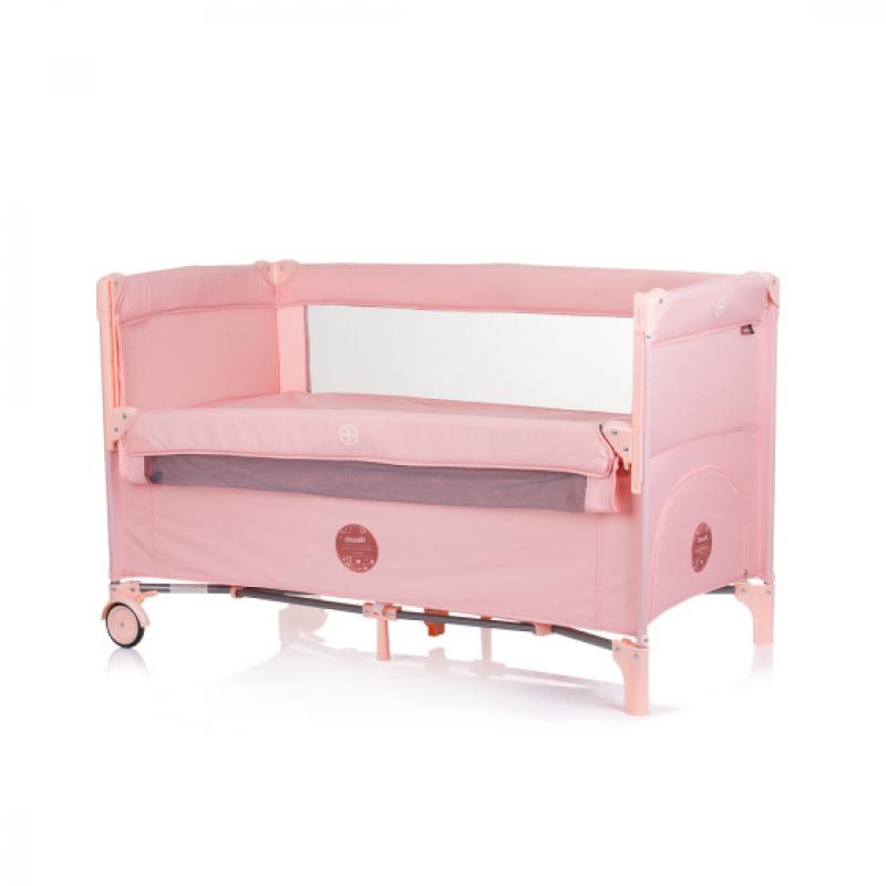 Chipolino Relax Opvouwbaar Campingbedje met Opklapbare Zijkant Flamingo Roze