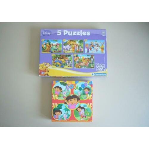 2 dozen met puzzels: Dora + Winnie the Pooh vanaf 3 jaar
