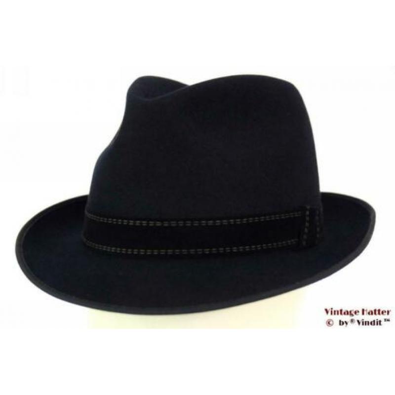 Vintage Gleufhoed Patterson en Co. donker blauw 57