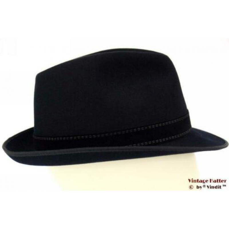Vintage Gleufhoed Patterson en Co. donker blauw 57