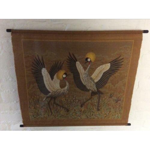 Batik doek met 2 kraanvogels.
