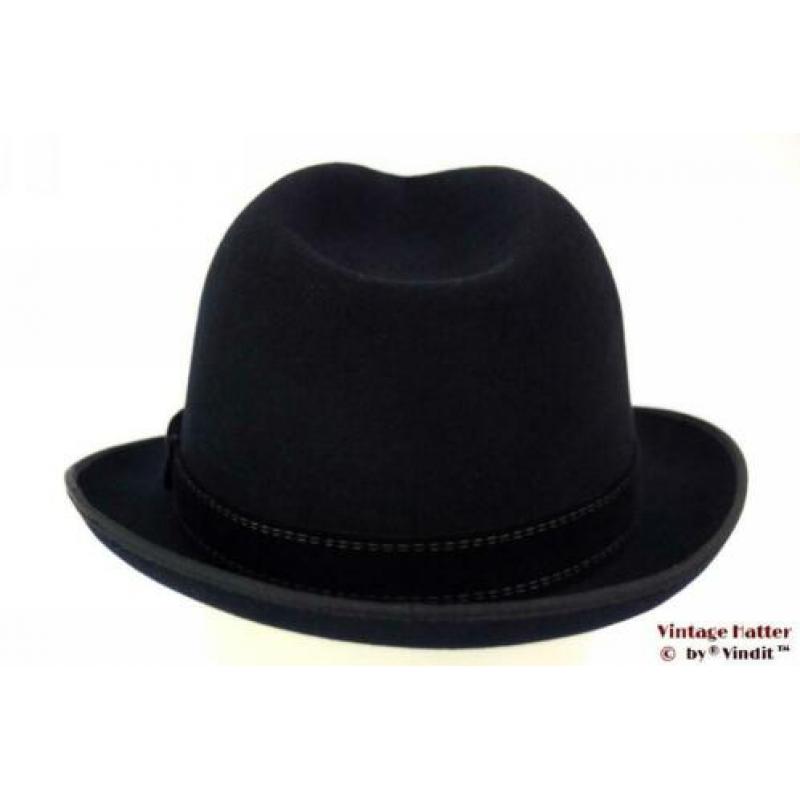 Vintage Gleufhoed Patterson en Co. donker blauw 57