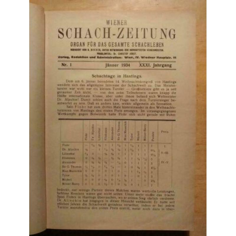 Wiener Schach-Zeitung - gebundelde jaargang 1934