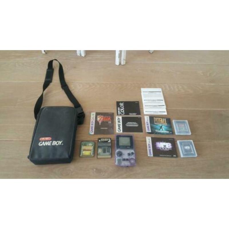 Gameboy Color Transparant incl Games en opbergtas