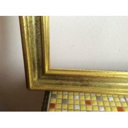 Schilderijlijst, hout, goud, vintage