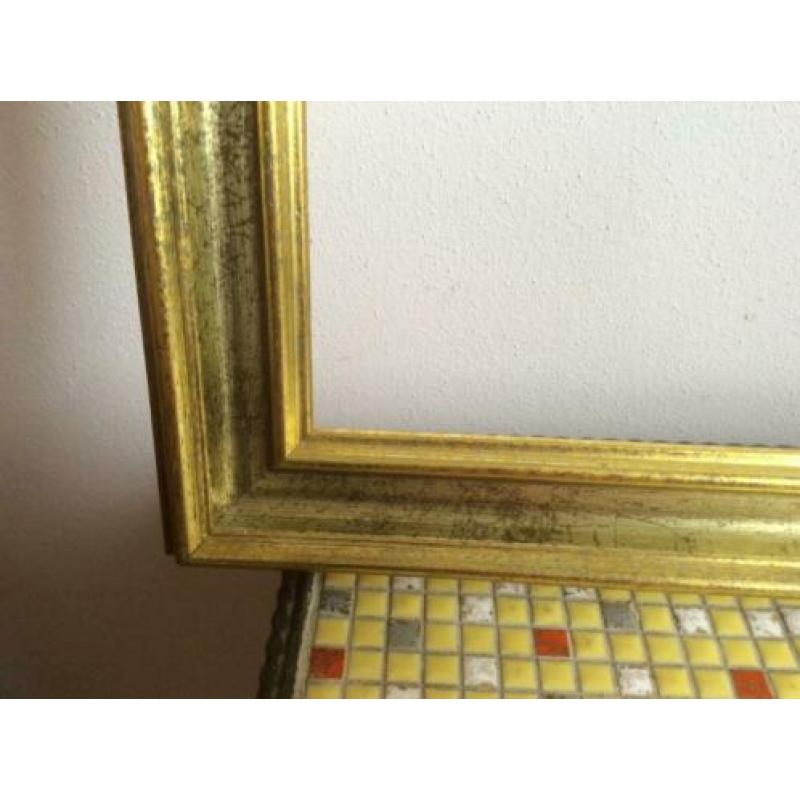 Schilderijlijst, hout, goud, vintage