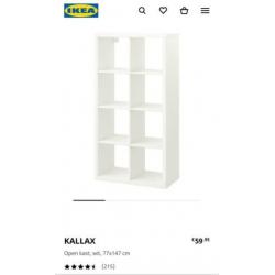Ikea kallax wit 4x2 wit