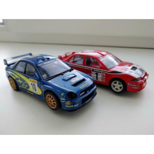 SCX Lancer EVO IV en Scalextric Subaru Impreza 1:32