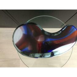 Zware glazen vaas, fraai design
