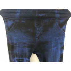 Elastische legging nauwsluitend imitatie jeans demin s/m