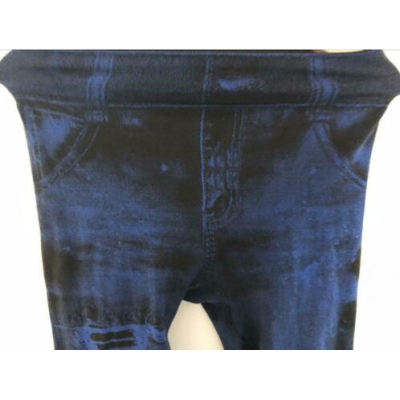 Elastische legging nauwsluitend imitatie jeans demin s/m
