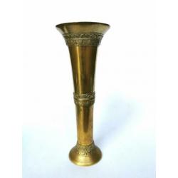 Art deco brons vaas met bladmotieven