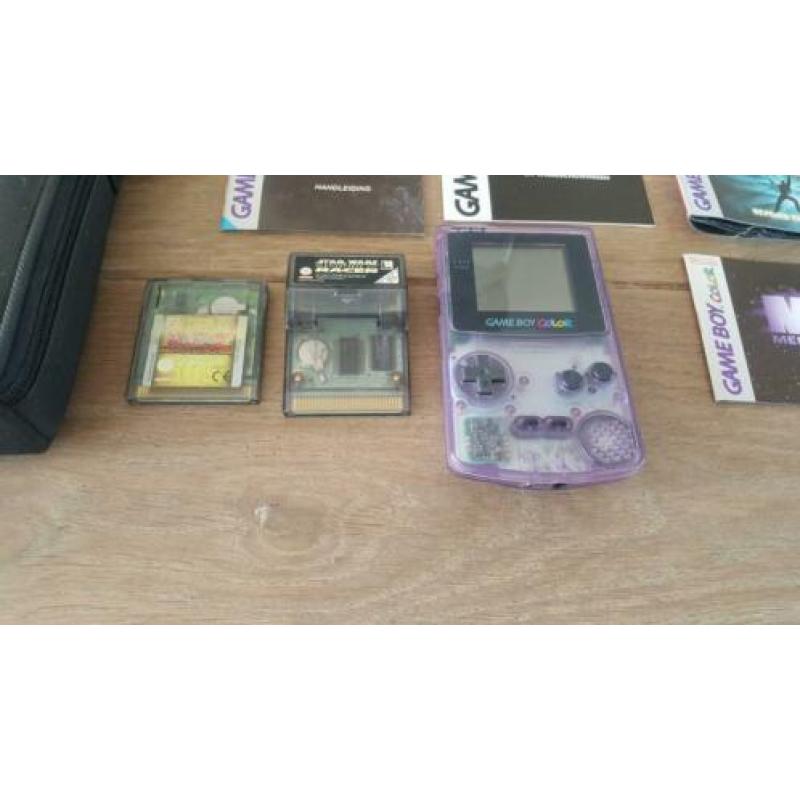 Gameboy Color Transparant incl Games en opbergtas