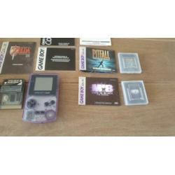 Gameboy Color Transparant incl Games en opbergtas