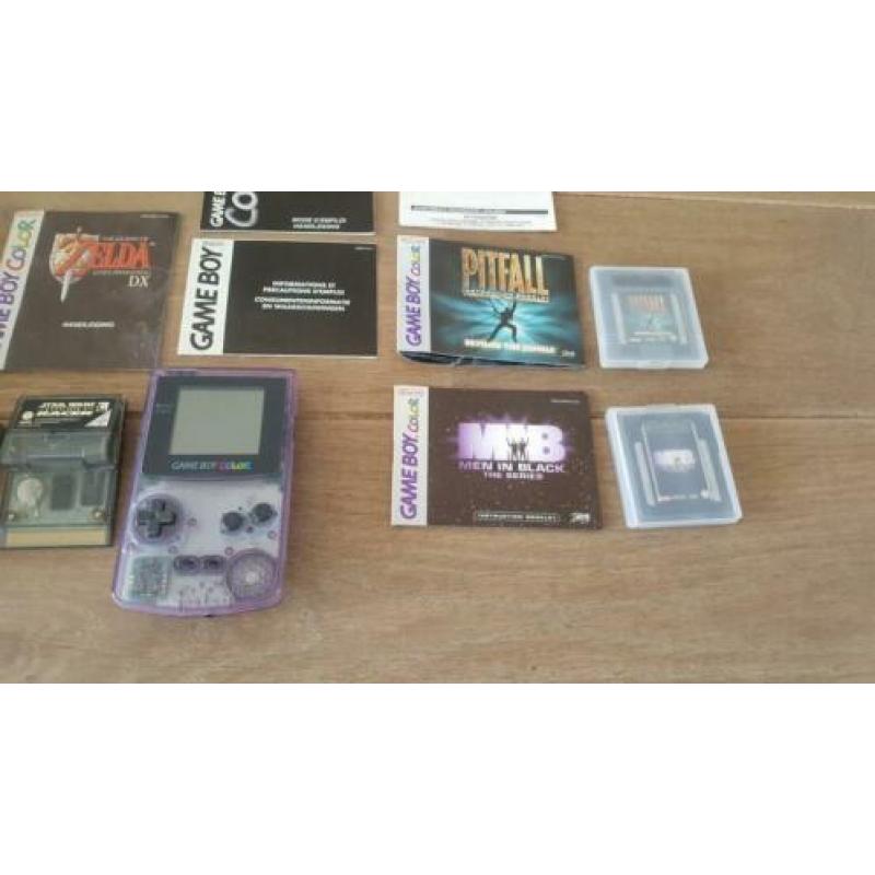 Gameboy Color Transparant incl Games en opbergtas