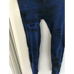 Elastische legging nauwsluitend imitatie jeans demin s/m