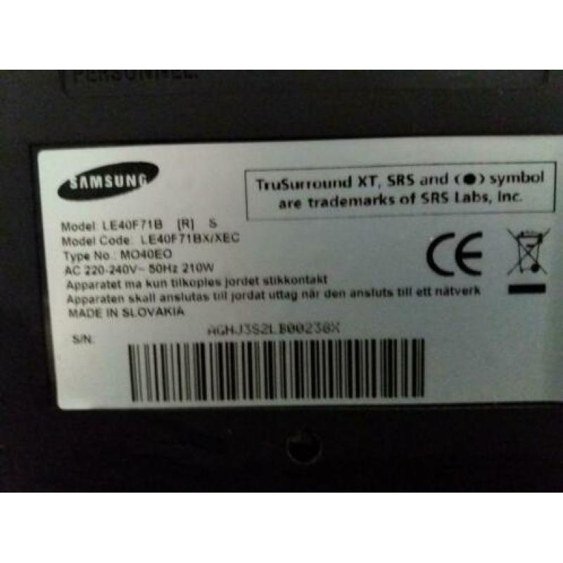Samsung tv flatscreen mat scherm