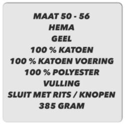 Maat 50 / 56 - hema - gele kleur pakje