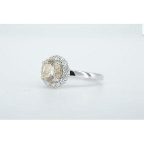 Witgoudring met topDiamant 1.52cr met 0.5cr diamanten