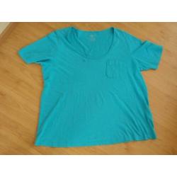 Aquablauw shirt met borstzakje maat XXL