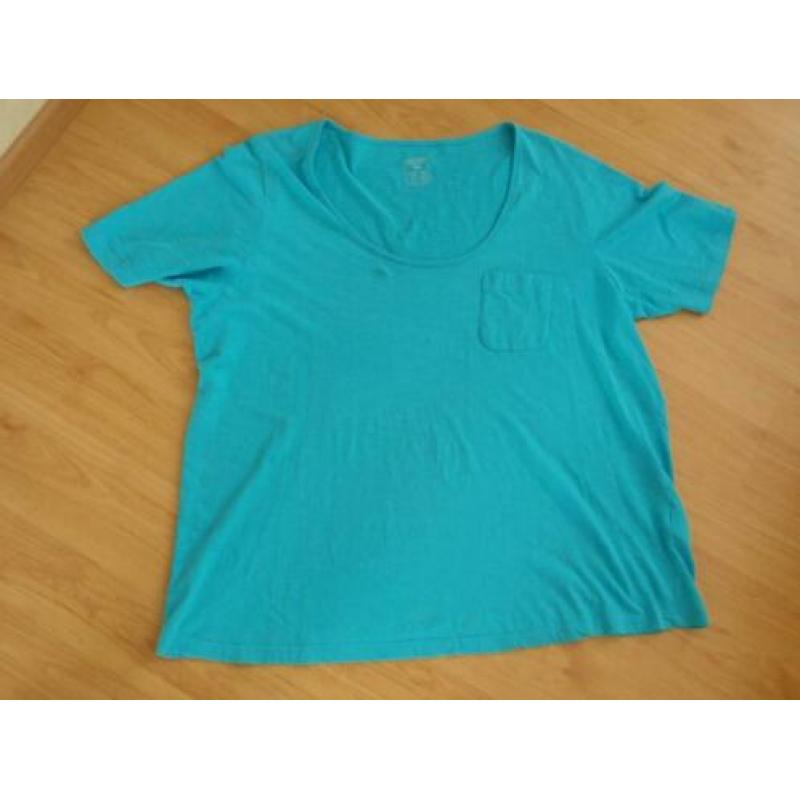 Aquablauw shirt met borstzakje maat XXL