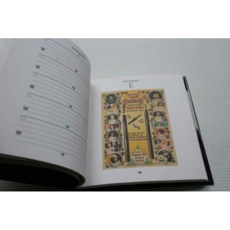 parker pen adresboek met oude parker reclame's 15,5 x 15,5