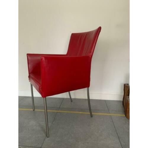 6 rode Bert plantagie stoelen model arc