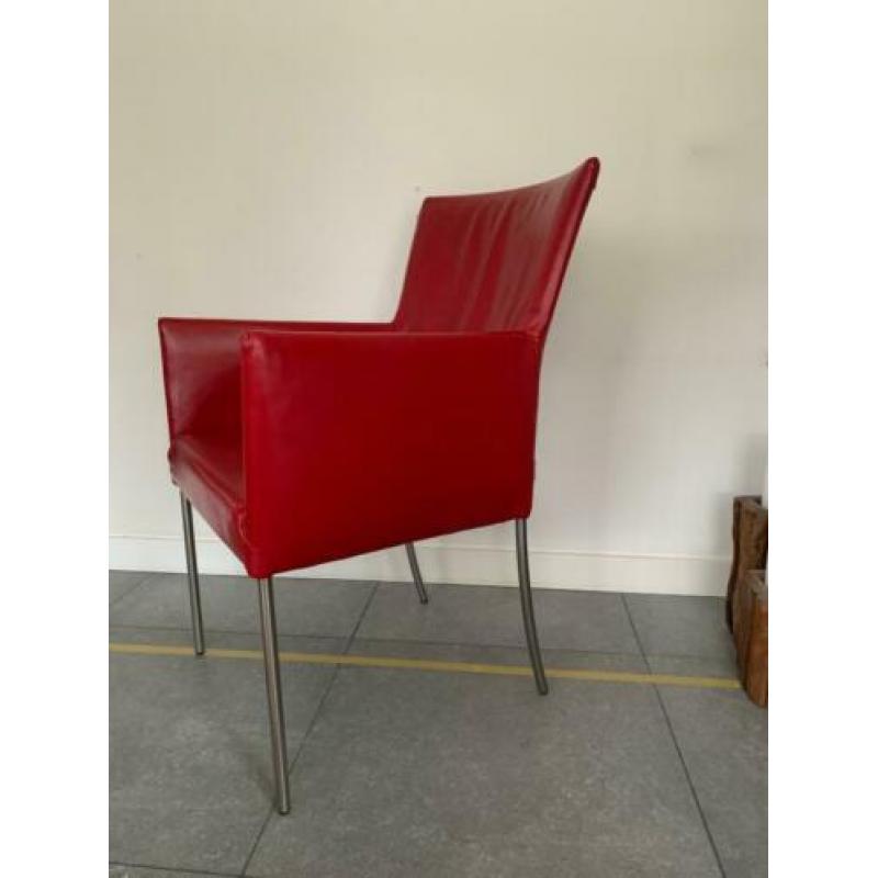 6 rode Bert plantagie stoelen model arc