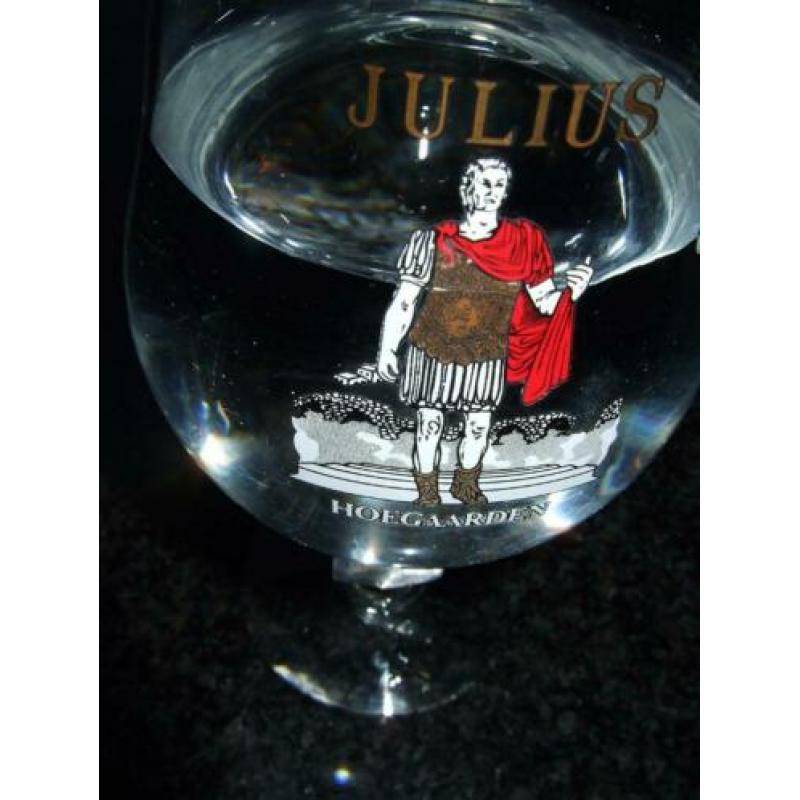 BIERGLAZEN "JULIUS(HOEGAARDEN)" en "JUDAS " OP VOET