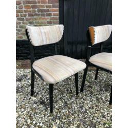 Vintage set stoelen met messing poten origineel design