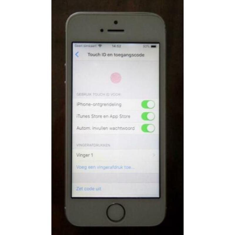 iphone 5S 16 GB, witte voorkant, silvergrey achterkant