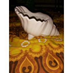 Vintage retro bloempot schelp