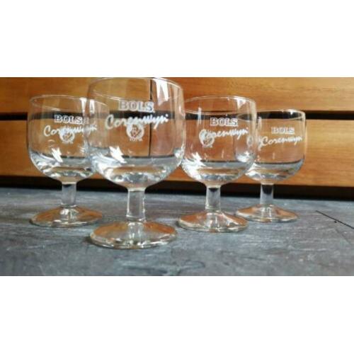4 Lucas Bols Corenwijn jenever glaasjes borrelglaasjes zgan
