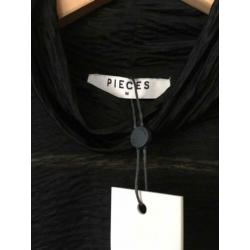 NIEUW: Pieces T-shirt Top Zwart Col Trui Doorschijnend M