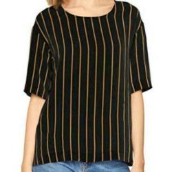 SELECTED FEMME zwarte Top streepje maat 38 / M NIEUW