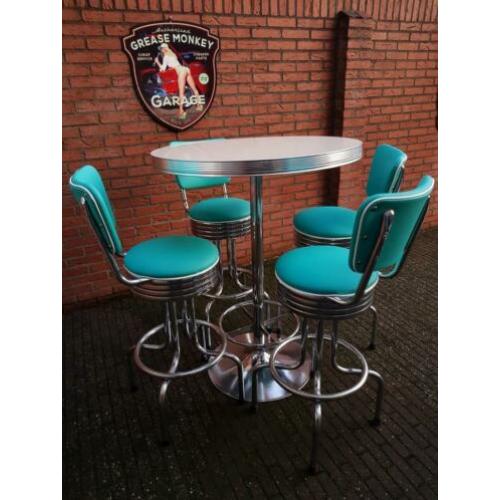 4 Amerikaanse fifties sixties barkrukken Bel Air bar tafel