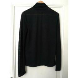 NIEUW: Pieces T-shirt Top Zwart Col Trui Doorschijnend M