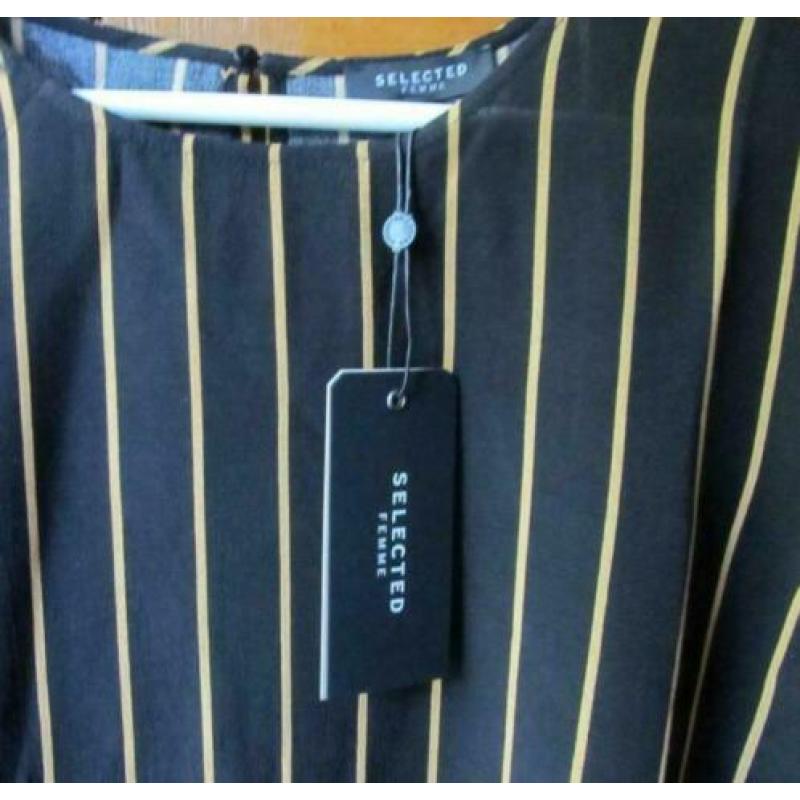 SELECTED FEMME zwarte Top streepje maat 38 / M NIEUW