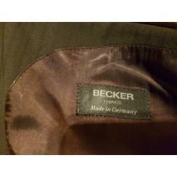 Nieuw donker bruin, gevoerd kostuum Becker, 2-delig, maat 54