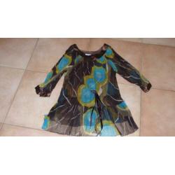 NIEUW!! Damestuniek mt M/L Amore mooie print voile stof
