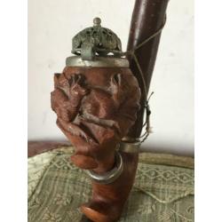 Houtsnijwerk pijpen + pijpenkop 1 koop