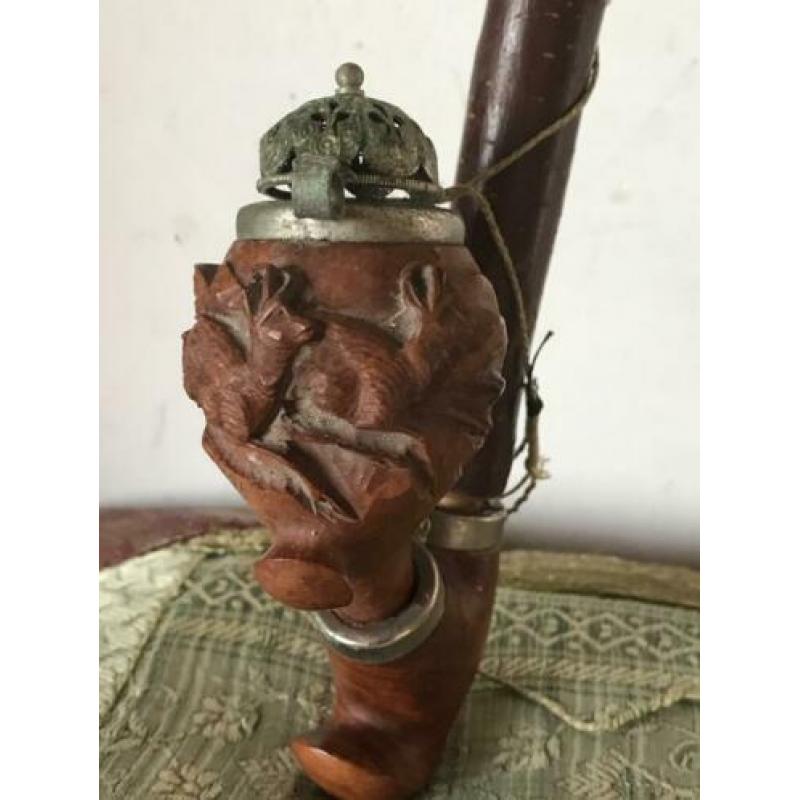 Houtsnijwerk pijpen + pijpenkop 1 koop