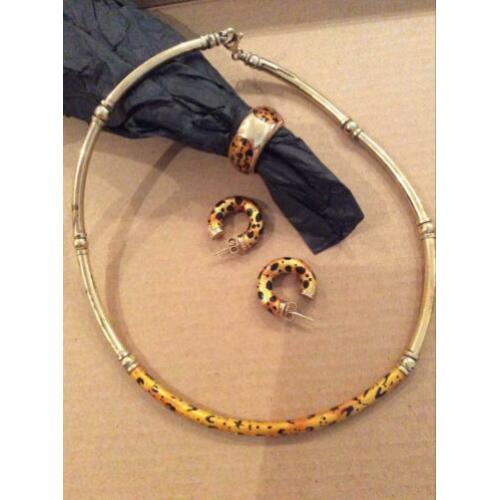 Prachtige set,ketting,oorbellen,ring-PAULY,22k-ar 925