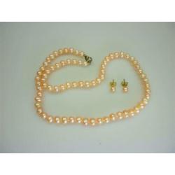 Opruiming Cultivé parelcollier + oorbellen / Z6082