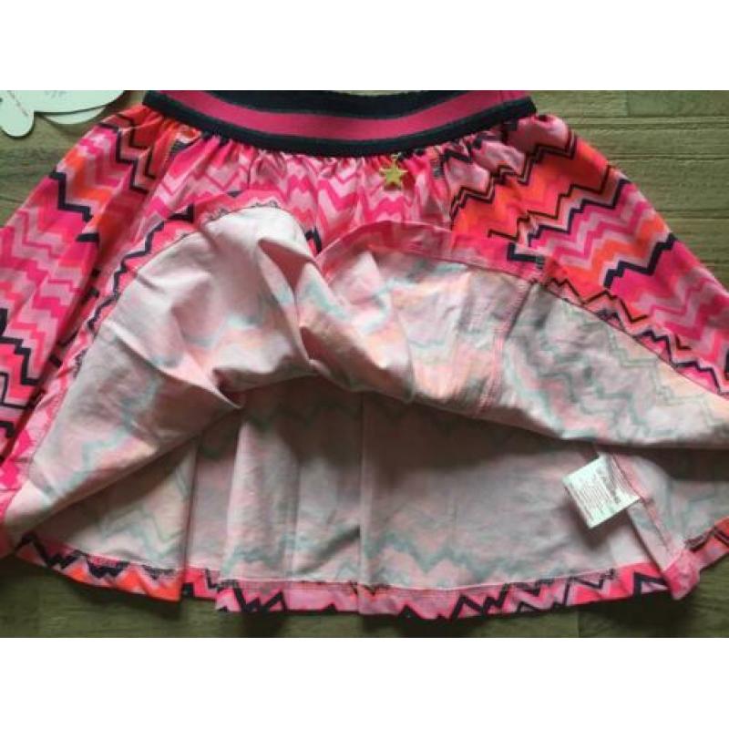 Nieuw rokje Mi-Pi roze zigzag merk meisje 134 zomer